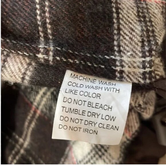 Brown zipper vest lined with plaid flannel inside Women's Size Small - Picture 8 of 12